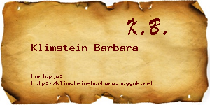 Klimstein Barbara névjegykártya