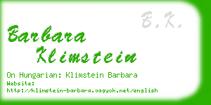 barbara klimstein business card